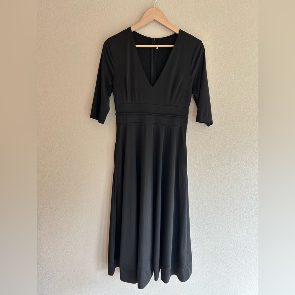 Black v-neck dress